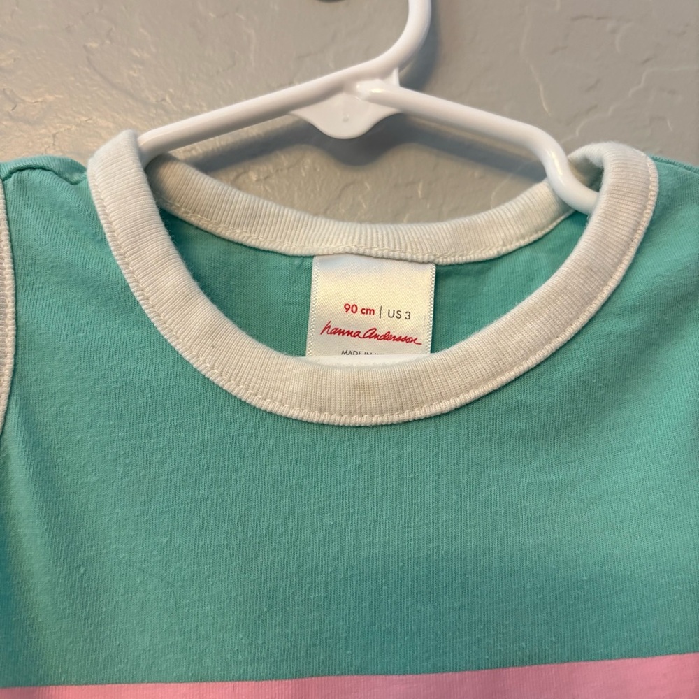 ⭐️Hanna Andersson soft stripe rainbow dress in tidepool size 90 cm US 3 - Picture 3 of 16